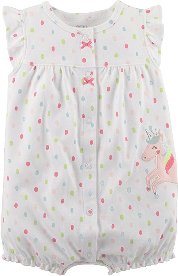 Carter's Dot Print Short Sleeve Creeper - Baby Girls NB-24M - ADDROS.COM